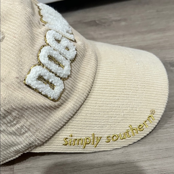 Simply Southern Corduroy Dog Mom Cap - Tan and Gold - Picture 2 of 6